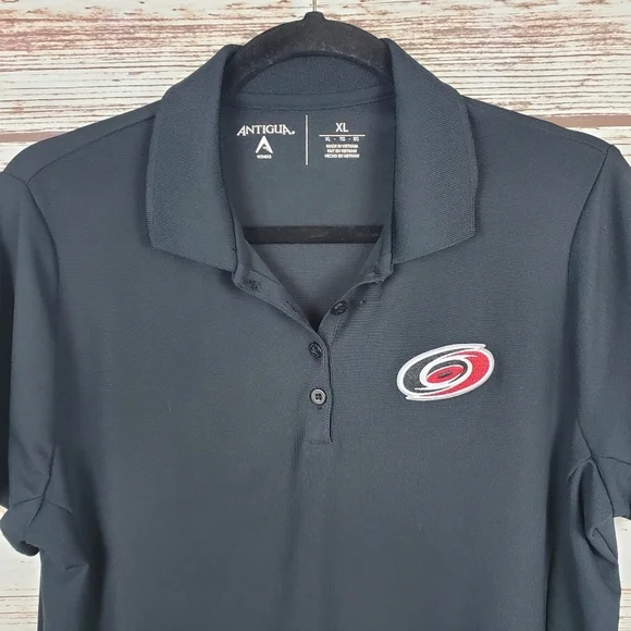 Lot of 3 Antigua Womens XL NHL Carolina Hurricanes Red/Black Polo Shirts - Picture 7 of 15